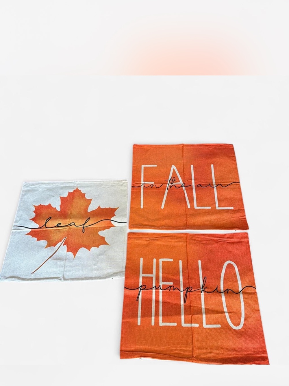 Fall Theme 3 Pc Pillow Covers NWOT